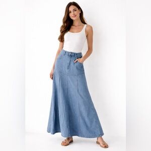 Dixie Denim Maxi Skirt (Size M)